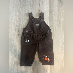 Oshkosh Brown Overalls with Embroidered Details